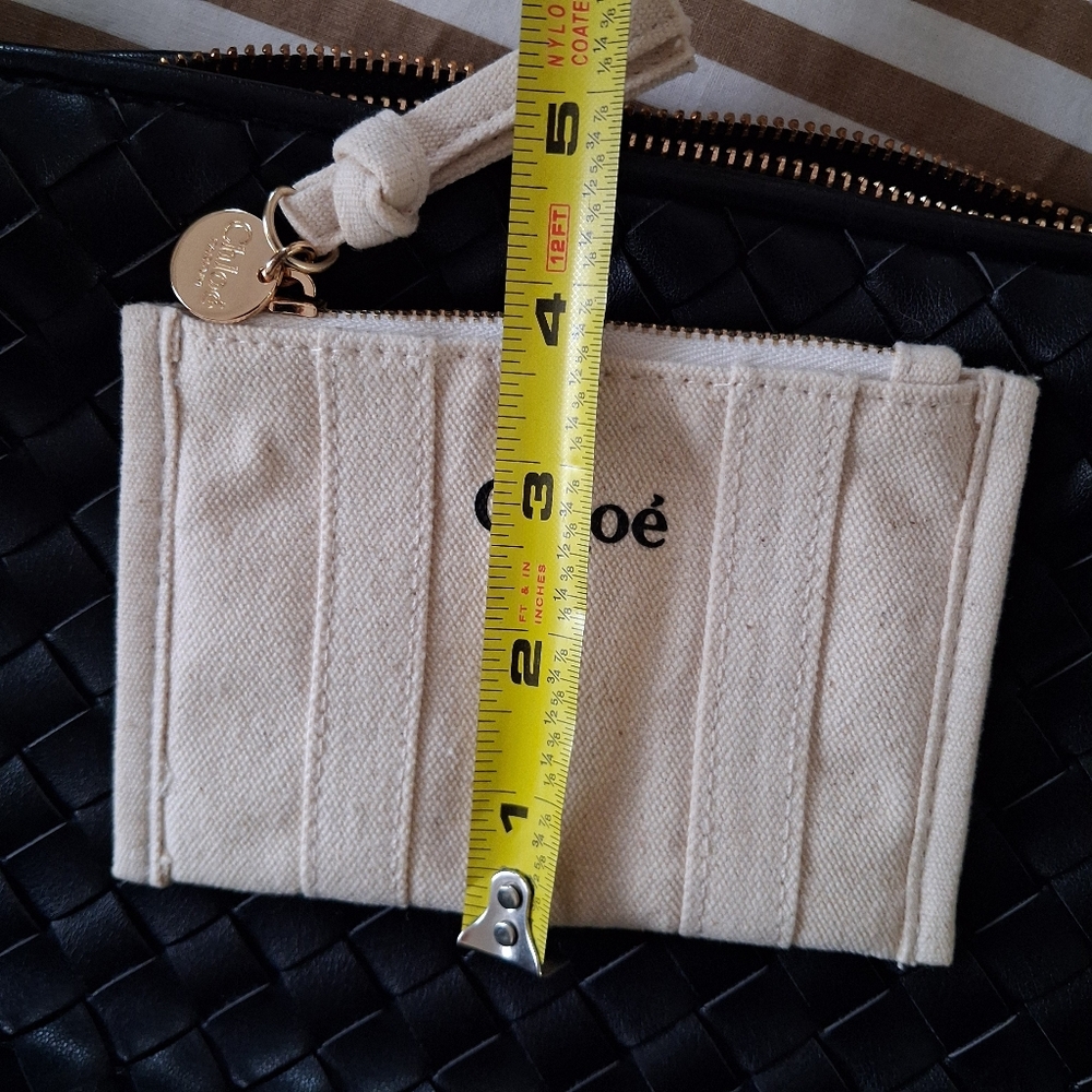 Black Woven Faux Leather Shoulder Bag & Chloe Coin/Card Pouch Set - Picture 12 of 12